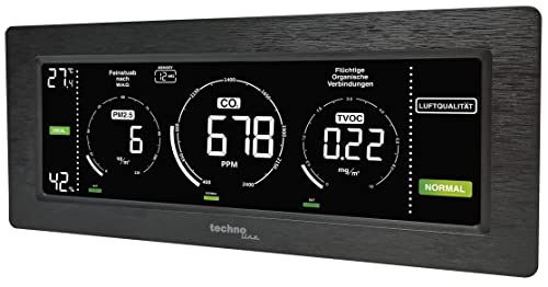 Technoline Luftgütemonitor, farbige Darstellung Co2 und TVOC Konzentration, Anzeige der Feinstaub -, Messgerät, für Ihre Raumluftqualität von Technoline
