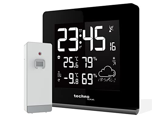 Technoline 2586 WS 9065 Moderne Wetterstation mit Displaydarstellung in 256 verschiedenen Farben mit Netzteil von Technoline