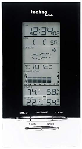 techno line Wetterstation WS 6730 mit Vorhersage von Wettersituation, Anzeige von Wettertendenz und Luftdruck von Technoline