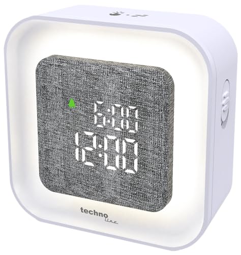 Technoline intelligenter LED Wecker, automatische Anpassung der Beleuchtung, digital, Nachtlicht, USB Kabel, dimmbare Beleuchtung, Nachtlicht von Technoline