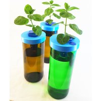 3x Weinflaschen Kappen Hexahydro Spacegarden Starterset - Hydroponic Netpot System Caps Lids 75mm Innendurchmesser 3D-Druck von TechnologyBetween