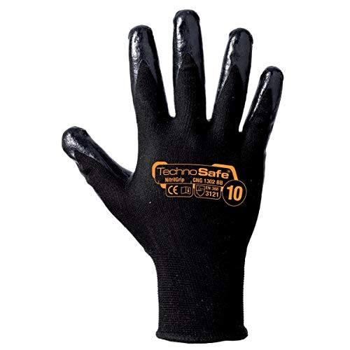 Technosafe gng1302bb10 Handschuhe Gürtelreifen Nitril, schwarz, 10, Set von 2 Stück von Technosafe