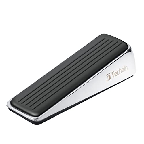 Techoln Türstopper, Türstopper aus Metall und Gummi, Türstopper für Innentür, Türkeilhalter-Blocker für alle Bodenoberflächen, einfache Lagerung, Wandsicherheit (1, Schwarz Silber) von Techoln