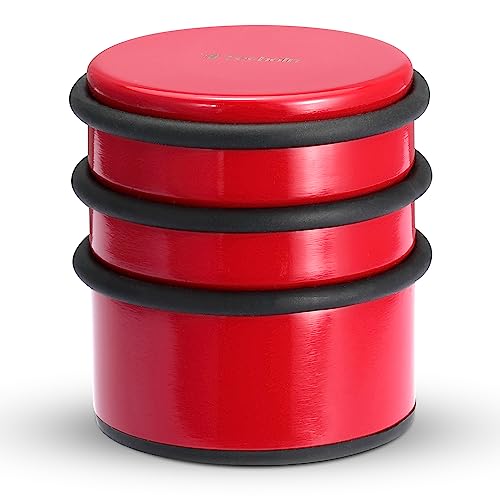 Techoln Türstopper für Einbrennfarbe - 7 x 7,2 cm hoch - 0,8 kg schwerer Türstopper - kein Bohren und Einbau erforderlich (Rot) von Techoln