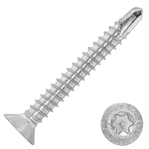 Techtanium® Bohrschrauben 3,5 x 19 mm mit Senkkopf & Innensechsrund [Form O] aus Edelstahl A2 (100 Stück) | Holzschrauben | Senkkopfschrauben | Schnellbauschrauben | DIN 7504 von Techtanium