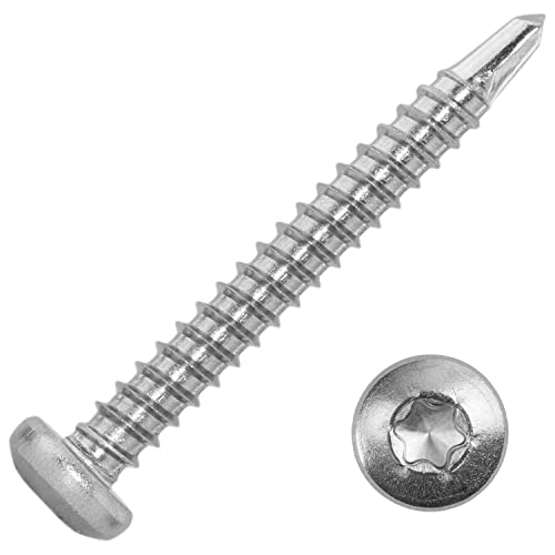 Techtanium® Bohrschrauben 4,8 x 50 mm mit Linsenkopf & Innensechsrund [Form M] aus Edelstahl A2 (10 Stück) | Holzschrauben | Linsenkopfschrauben | Schnellbauschrauben | DIN 7504 von Techtanium