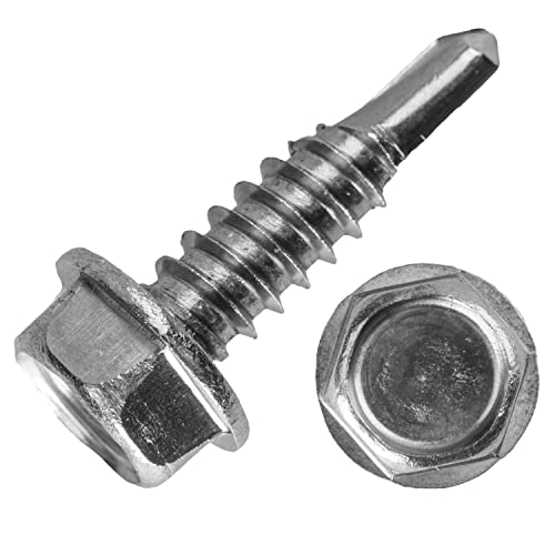 Techtanium® Bohrschrauben 5,5 x 30 mm mit Sechskantkopf & Bund [Form K] aus Edelstahl A2 (100 Stück) | Holzschrauben | Sechskantschrauben | Schnellbauschrauben | DIN 7504 von Techtanium