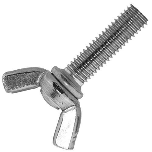 Techtanium® Flügelschrauben M5 x 12 mm [amerikanische Form] aus Edelstahl A2 (20 Stück) | Versch. Größen & Verpackungseinheiten verfügbar | Schmetterlingsschrauben | Fluegelschrauben | ähnl. DIN 316 von Techtanium