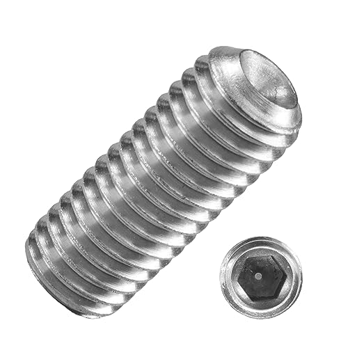 Techtanium® Gewindestifte M10 x 30 mm mit Innensechskant u. Ringschneide aus Edelstahl A2 (5 Stück) | Versch. Größen & Verpackungseinheiten verfügbar | Madenschrauben | Schraubstifte | DIN 916 von Techtanium