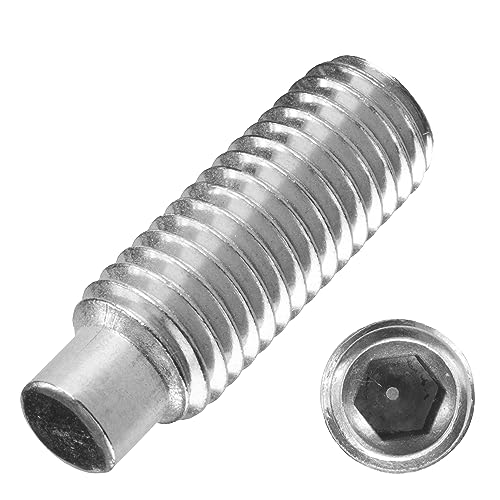 Techtanium® Gewindestifte M3 x 6 mm mit Innensechskant u. Zapfen aus Edelstahl A2 (2 Stück) | Versch. Größen & Verpackungseinheiten verfügbar | Madenschrauben | Schraubstifte | DIN 915 von Techtanium