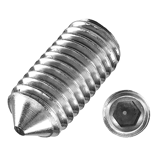 Techtanium® Gewindestifte M6 x 7 mm mit Innensechskant u. Spitze aus Edelstahl A2 (2 Stück) | Versch. Größen & Verpackungseinheiten verfügbar | Madenschrauben | Schraubstifte | DIN 914 von Techtanium