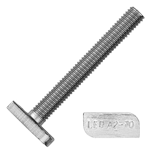 Techtanium® Hammerkopfschrauben M10 x 100 mm [für Montageschiene Typ 28/15] aus Edelstahl A2 (20 Stück) | Ankerschrauben | Gewächshausschrauben | Halfenschrauben von Techtanium