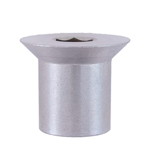 Techtanium® Hülsenmuttern mit Senkkopf & Innensechskant M4 x 12 mm aus Edelstahl A1 (50 Stück) | Versch. Größen & Verpackungseinheiten verfügbar | Gewindehülsen von Techtanium