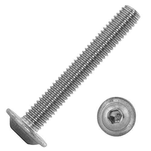 Techtanium® Linsenkopfschrauben M6 x 30/30 mm mit Innensechskant & Flansch aus Edelstahl A2 (10 Stück) | Versch. Größen & Verpackungseinheiten verfügbar | Flanschschrauben | ISO 7380 von Techtanium