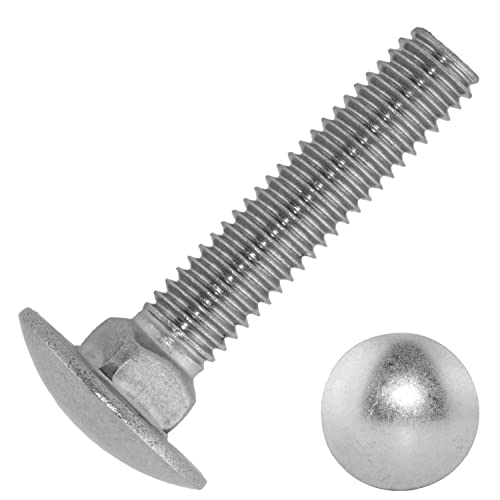 Techtanium® Schlossschrauben M10 x 50/50 [mit Vierkantansatz] aus Edelstahl A2 (50 Stück) | Schloßschrauben | Flachrundschrauben | DIN 603 von Techtanium