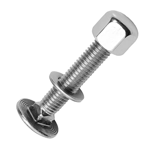 Techtanium® Schlossschrauben M6 x 30/30 mm inkl. Hutmuttern und Unterlegscheiben M6 aus Edelstahl A2 (50 Stück) | Schrauben | Muttern | U-Scheiben | DIN 603 & DIN 917 & DIN 125 von Techtanium