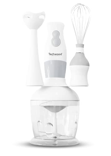 Techwood 3 in 1 Stabmixer, 300 W, Multifunktions-Mixer mit 2 Geschwindigkeitsstufen, Mixer für Smoothies, Püries, Sauce von Techwood