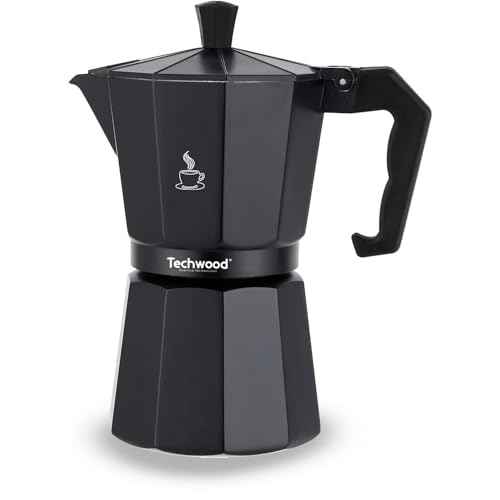 Techwood Mokka-Kaffeemaschine aus Aluminium – 9 Tassen für einen reichhaltigen und vollmundigen Kaffee, kompatibel mit allen Herdarten von Techwood