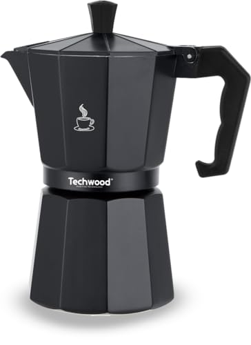 Techwood Traditionelle Mokka-Kaffeemaschine aus Aluminium – 12 Tassen – für alle Herdarten geeignet – pflegeleicht von Techwood