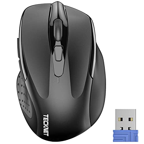 TECKNET Kabellose Maus Pro 2.4G 2600 DPI Wireless Maus 6 Tasten mit Nano Empfänger, 24 Monate Batterielaufzeit, 5 Einstellbare DPI-Pegel für PC Laptop iMac MacBook Microsoft Pro, Office Home von TECKNET