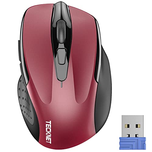 TECKNET Kabellose Maus, Pro 2.4G 2600 DPI Wireless Maus 6 Tasten mit Nano Empfänger, 24 Monate Batterielaufzeit, 5 Einstellbare DPI-Pegel für PC Laptop iMac MacBook Microsoft Pro, Office Home von TECKNET