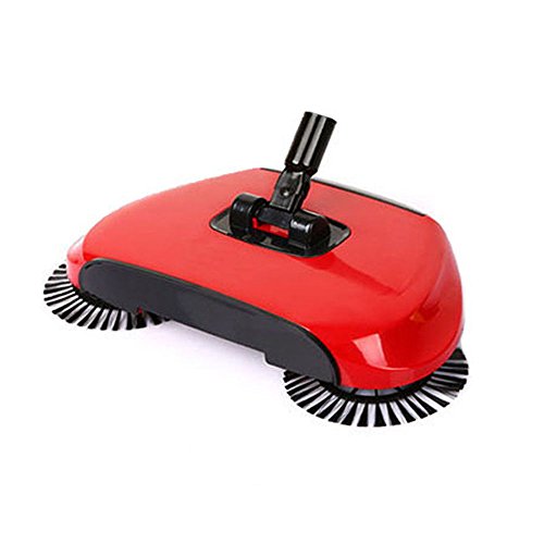 Kehrmaschine ohne Strom Automatische Hand Push Sweeper Besen Haushalt Reinigung rot von Teckcool