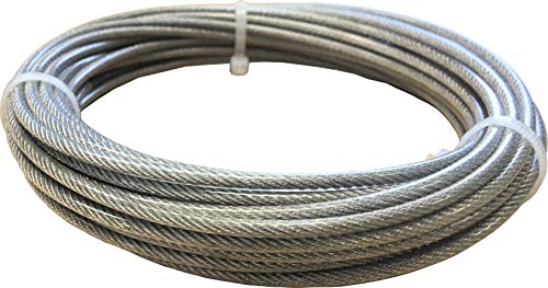 Edelstahlseil 7x19, PVC ummantelt (transparent/klar), 50m, 4mm Drahtseil mit PVC auf 5mm Außendurchmesser ummantelt, rostfrei, mittelweich, mittlere Dehnung - Tecklenborg, Kegel GmbH von Tecklenborg, Kegel GmbH