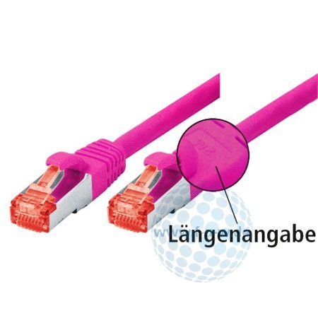 Tecline 71503M Category 6 Ethernet Kabel mit schmalem Knickschutz (3,0 m) magenta von Tecline