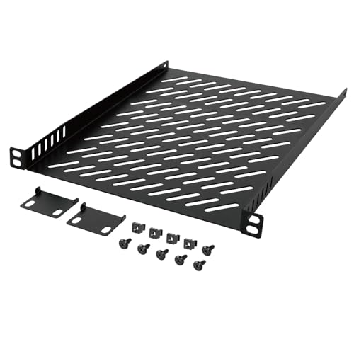 Tecmojo 0,5U Rack Mount Regal für 25,4 cm Server-Rack, 26 cm tiefes, belüftetes freitragender Ablage, Metallregal für Netzwerkschrank, Servergehäuse, verbesserte Luftzirkulation, Schwarz Tecmojo 0,5U Rack Mount Regal für 25,4 cm Server-Rack, 26 cm tiefes, belüftetes freitragender Ablage, Metallregal für Netzwerkschrank, Servergehäuse, verbesserte Luftzirkulation, Schwarz von Tecmojo