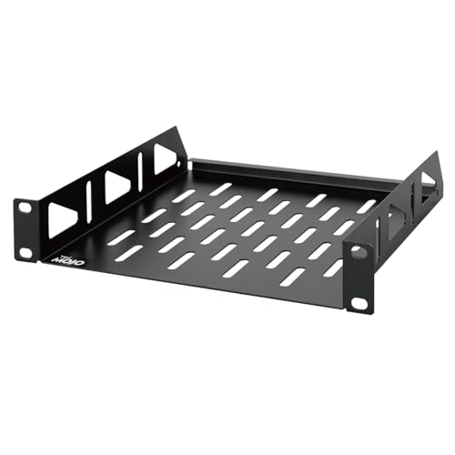 Tecmojo 1U Rackregal, 25,4 cm (10 Zoll) Universal-Rack-Montageregal, belüftete freitragende Ablage für 25,4 cm (10 Zoll) Server- und Netzwerkschränke (20,3 cm Tiefe) von Tecmojo