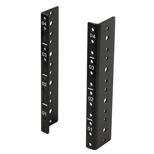 Tecmojo 4U Rackschienen mit 12–24 Schrauben zur Montage von Geräten, robustes Stahl-Rackschienen-Set, schwarz, Gewindebohrung von Tecmojo