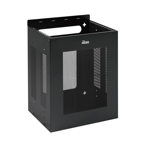 Tecmojo 4U Vertikales Wandmontierbares Rack-Schrankgehäuse, niedriges Profil, wandmontierbare Server-Racks, schwarz von Tecmojo