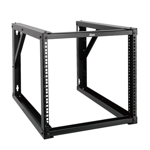 Tecmojo 9U Wandhalterung, Wandhalterung, Netzwerk-Rack, 63 cm Tiefe, offener Rahmen, Server-Rack für 48,3 cm (19 Zoll) IT/AV/Daten/Heimgeräte, Schwarz von Tecmojo