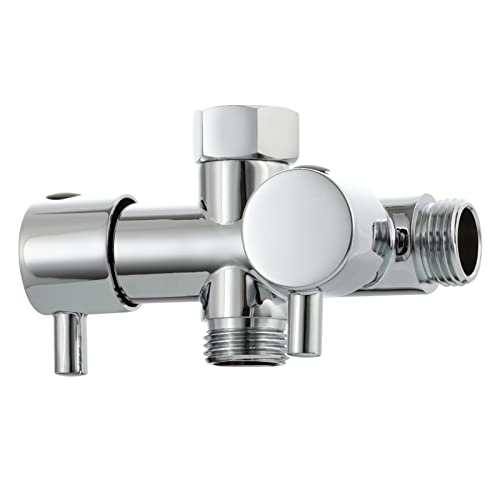 Tecmolog 2 Wege Umschaltventil G 1/2 Messing Absperrventil Dusche T Adapter für Handbrause Chrom, DSF014 von Tecmolog