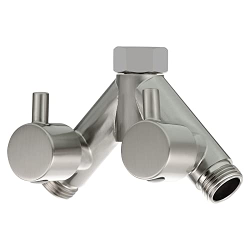 Tecmolog 2 Wege Y-Verteilerstück 1/2 Zoll Messing Adapter Umstellventil Dusche mit Absperrhähnen, Gebürstetes Nickel, DSF014ANA Tecmolog 2 Wege Y-Verteilerstück 1/2 Zoll Messing Adapter Umstellventil Dusche mit Absperrhähnen, Gebürstetes Nickel, DSF014ANA von Tecmolog
