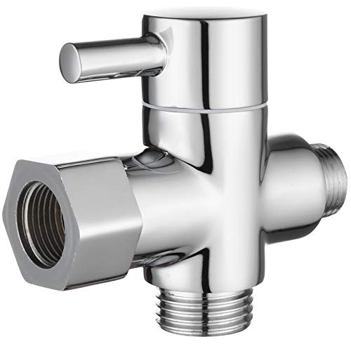 Tecmolog 3 Wege Ventil Messing Umschaltventil 3/8”- 12/17 T Stueck für Bidet Handbrause Chrom,DSF007D von Tecmolog