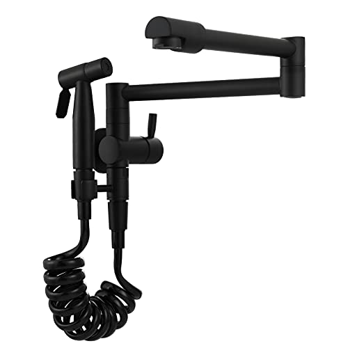 Tecmolog 360° Drehbar Wand Wasserhahn Messing Wasserhahn Spritzpistole Faltbare Ausführung Topffüller Küchenarmatur Schwarz, CT169B Tecmolog 360° Drehbar Wand Wasserhahn Messing Wasserhahn Spritzpistole Faltbare Ausführung Topffüller Küchenarmatur Schwarz, CT169B von Tecmolog