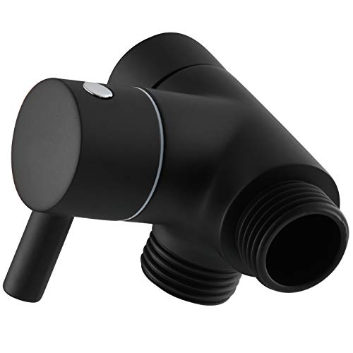 Tecmolog Dusche Adapter G1/2 Messing Umstellventil Ventil für Handbrause und Festen Sprühkopf,Schwarz,DSF007EB von Tecmolog