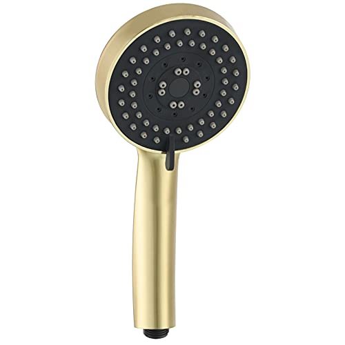 Tecmolog Duschkopf 5-Modell Handbrause ABS Duschbrause Regendusche Wassersparend Gebürsteter Gold, BS144J2 von Tecmolog