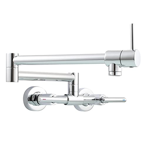 Tecmolog Modern Küchenarmatur Klappbar Wandmontage Messing Mischbatterie Armatur 360° Drehbar für Küche, Chrom, BC1243 von Tecmolog