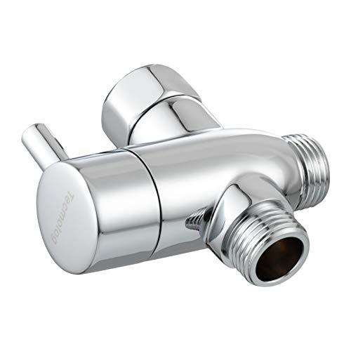 Tecmolog Umstellventil Dusche 3 Wege 1/2" Messing Absperrventil Dusche T Adapter für Handbrause Chrom, DSF012 von Tecmolog