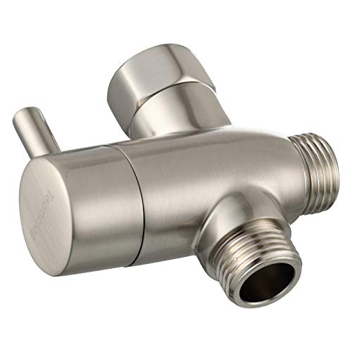 Tecmolog Umstellventil Dusche 3 Wege 1/2" Messing Absperrventil Dusche T Adapter für Handbrause Gebürstetes Nickel, DSF012NA von Tecmolog