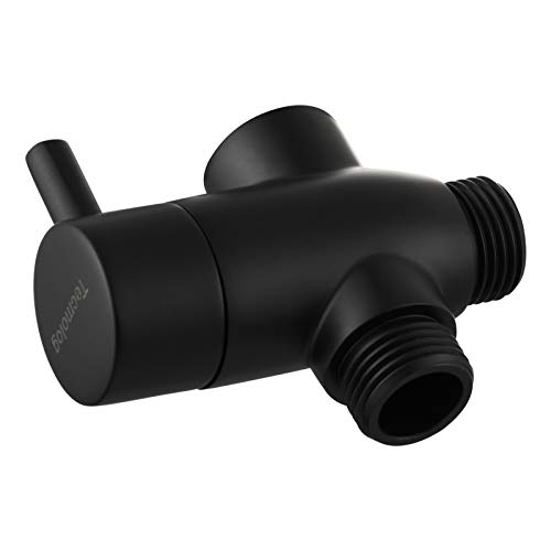 Tecmolog Umstellventil Dusche 3 Wege 1/2" Messing Absperrventil Dusche T Adapter für Handbrause Schwarz, DSF013B von Tecmolog