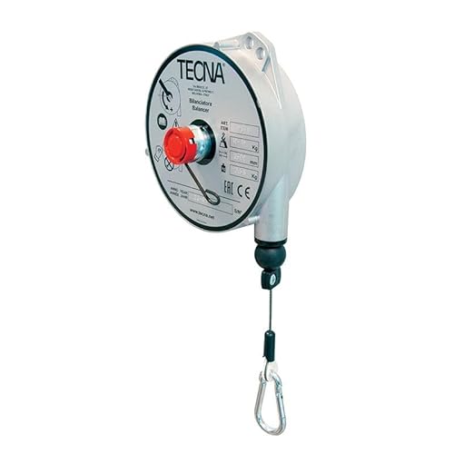 TECNA 9336 Federzug Balancer 2–4 kg – Werkzeughalter mit 2,5 m Edelstahlseil – Höhenverstellbarer Federseilaufroller für Werkstatt & Industrie – Seilbalancer Made in Italy von TECNA