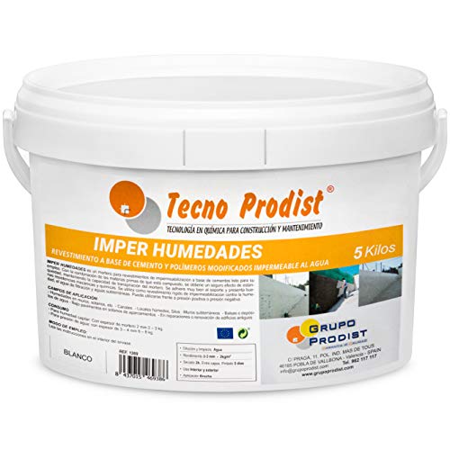 IMPER FEUCHTIGKEIT von Tecno Prodist - (5 Kg) - Mörtel für Wandverkleidungen. Wasserdicht. Behandlung von Feuchtigkeit in Wänden, Kellern usw. Wasserdicht, einfach zu verwenden von Tecno Prodist