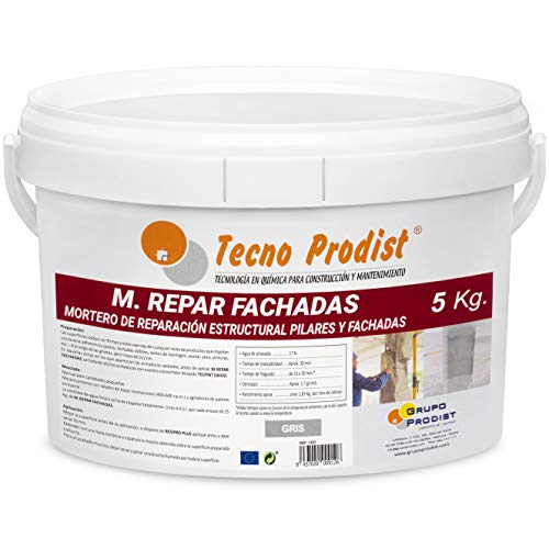 M-REPAR FASSADEN von Tecno Prodist - (5 Kg) - Struktureller Mörtel für die Reparatur von Fassaden, Gesimsen, Säulen. - Enthält Zement, Zuschlagstoffe und Spezialfasern. von Tecno Prodist