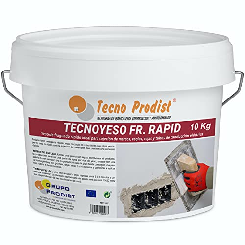 TECNO GIPS RAPID von Tecno Prodist, (10 Kg) Schnell abbindender Gips. Ideal für die Befestigung von Rahmen, Kästen und Elektroinstallationsrohren. von Tecno Prodist