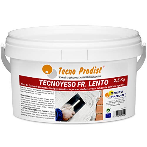 TECNO GIPS VERZÖGERT von Tecno Prodist, (2,5 Kg) Gips mit kontrollierter Abbindung. Ideal für Putz, Verputz, Trennwände, Risse oder Löcher. von Tecno Prodist