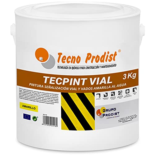 Tecno Prodist TECPINT STRASSE (3 Kg) GELB Farbe auf Wasserbasis für Straßenmarkierungen, speziell für Furten, schnell trocknend, ungiftig von Tecno Prodist