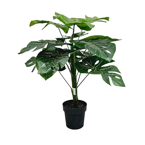 Tecnokit Künstliche Pflanzen für den Innenbereich Philodendron Monstera, 100 cm, künstliche Pflanzen für den Außenbereich, UV-beständig, recycelte Kunststoffe (FILODENDRO 100 cm) von Tecnokit